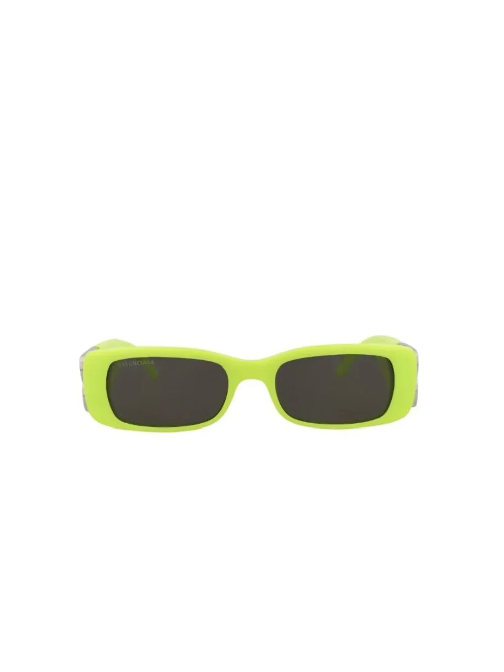 New Balenciaga Women's Sunglasses Square Rectangle Acetate Frame Yellow Silver